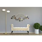 Modern design rechthoekige bank in hout en stof - Theodore Viadurini