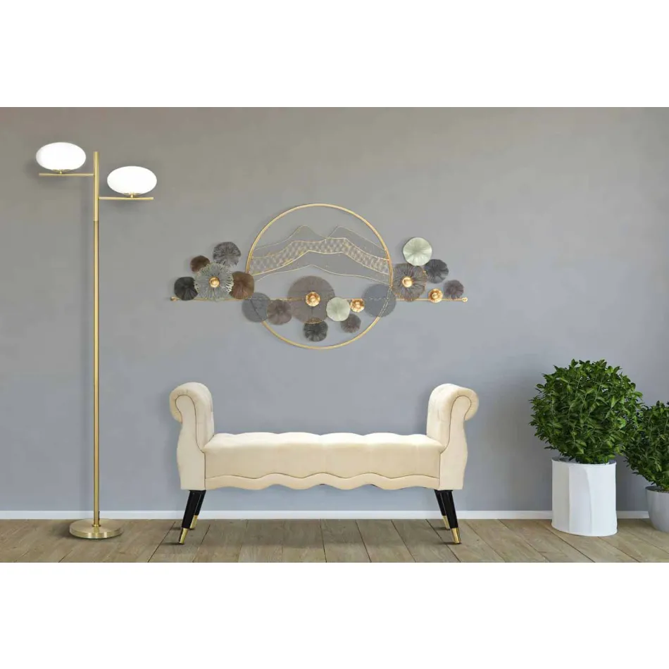 Modern design rechthoekige bank in hout en stof - Theodore Viadurini