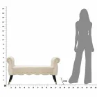 Modern design rechthoekige bank in hout en stof - Theodore Viadurini