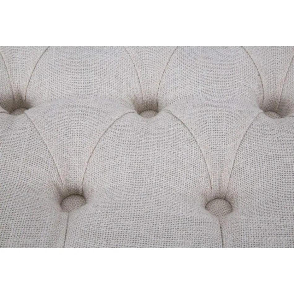 Shabby chique bank in hout met zitting in gewatteerde stof - Rocchetta Viadurini