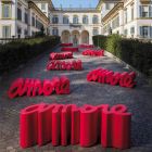 Gekleurde designbank Slide Love modern made in Italy Viadurini