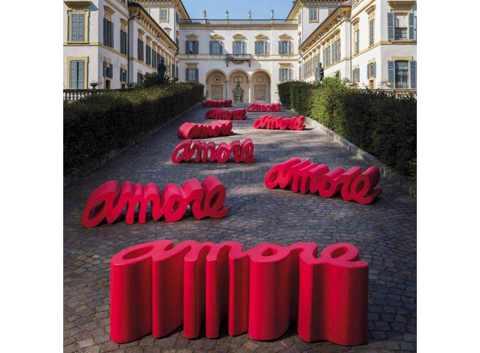 Gekleurde designbank Slide Love modern made in Italy Viadurini