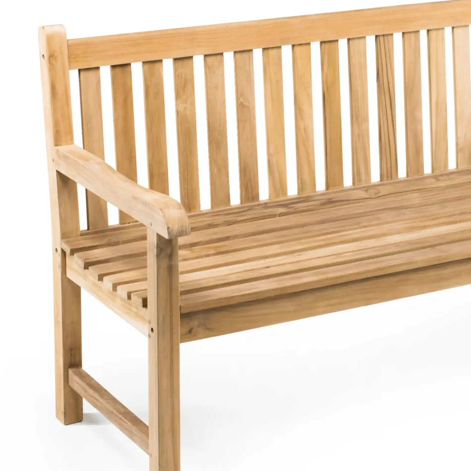 Tuinbank in natuurlijk teakhout in verschillende maten - Yggdrasil Viadurini