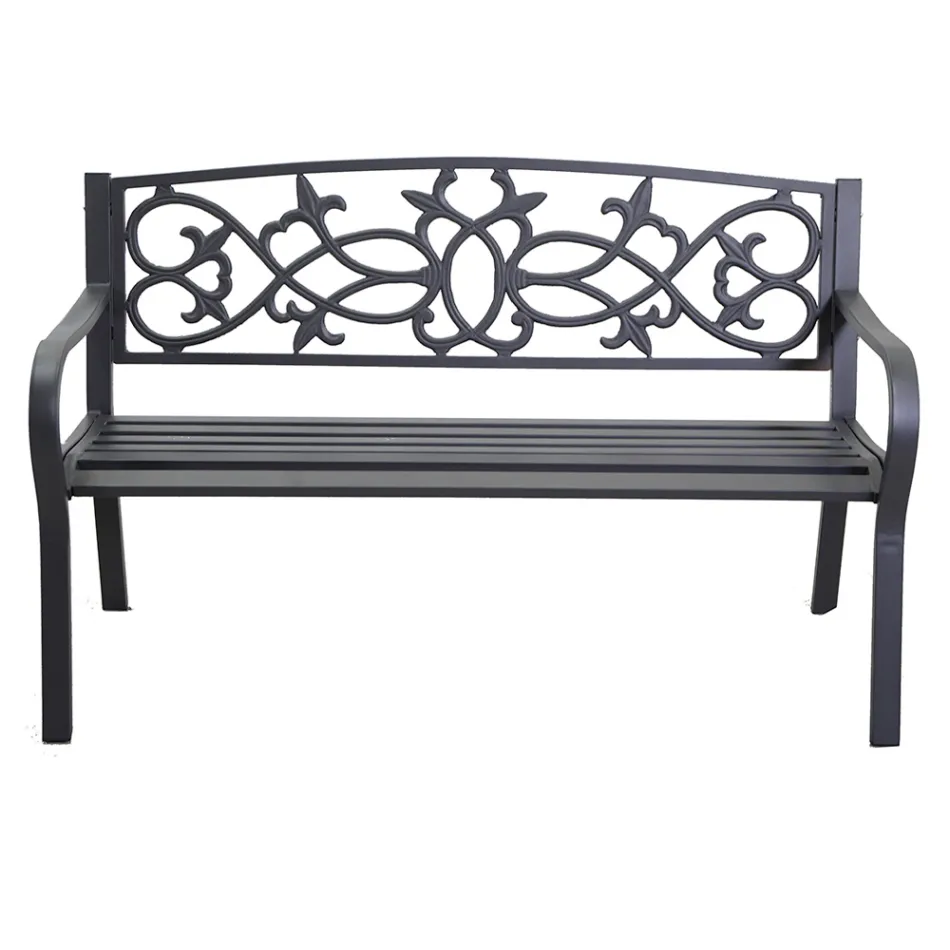 Tuinbank van metaal met verschillende afwerkingen - Nietmachine Viadurini