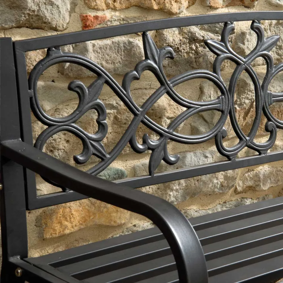 Tuinbank van metaal met verschillende afwerkingen - Nietmachine Viadurini