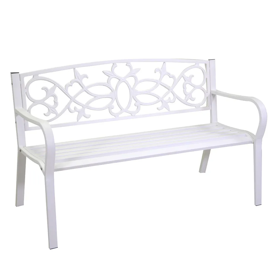 Tuinbank van metaal met verschillende afwerkingen - Nietmachine Viadurini