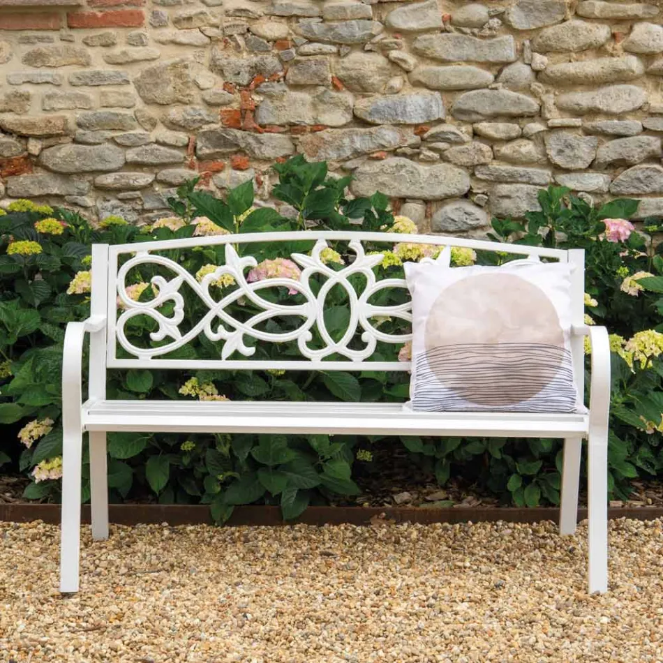 Tuinbank van metaal met verschillende afwerkingen - Nietmachine Viadurini