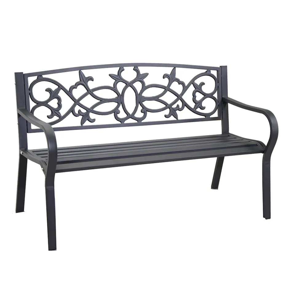 Tuinbank van metaal met verschillende afwerkingen - Nietmachine Viadurini