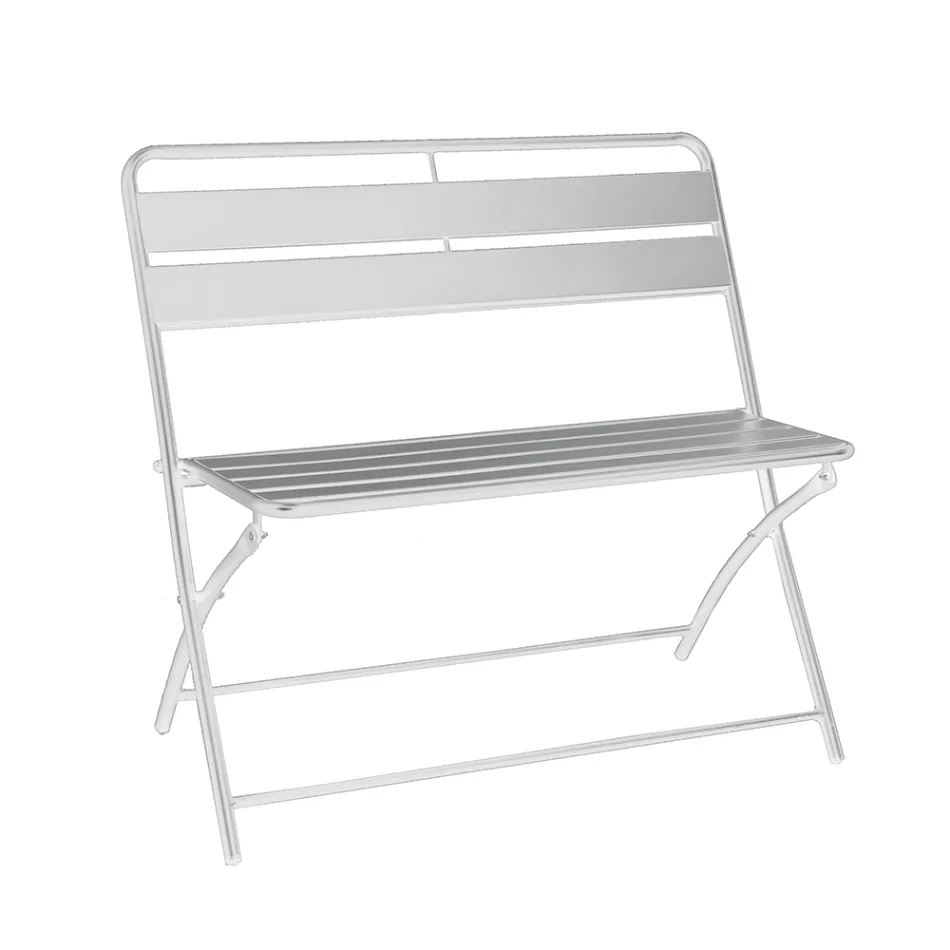 Opvouwbare tuinbank van metaal - Lint Viadurini