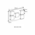 Wandpaneel in Canaletto walnoothout en glazen planken 2 maten - Basil Viadurini