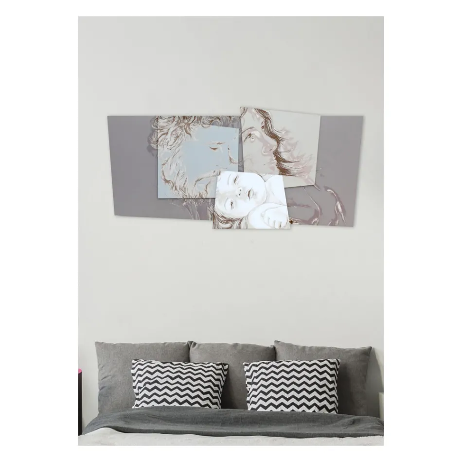 Paneel met de familie Bethlehem Made in Laser Made in Italy - Paola Viadurini