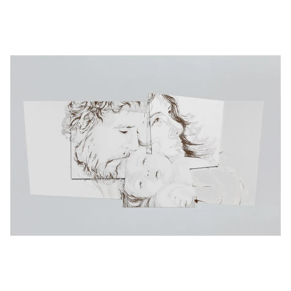 Paneel met de familie Bethlehem Made in Laser Made in Italy - Paola Viadurini