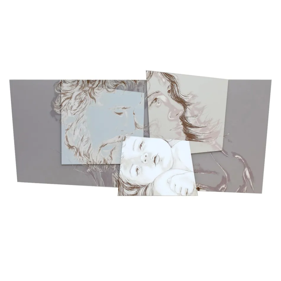 Paneel met de familie Bethlehem Made in Laser Made in Italy - Paola Viadurini