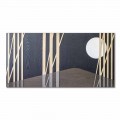 Decoratief paneel 120x60 met natuurlijke houtinleg en bas-reliëf - Fuca