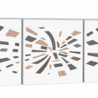 Decoratief wandpaneel van canvas met houten inzetstukken Made in Italy - Beatris Viadurini