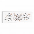 Decoratief wandpaneel in canvas 135x45 Made in Italy Modern Design - Beatris