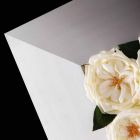 Decoratief wandpaneel in metaal en witte rozen Made in Italy - Rosina Viadurini
