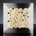 Decoratief wandpaneel in metaal en witte rozen Made in Italy - Rosina Viadurini