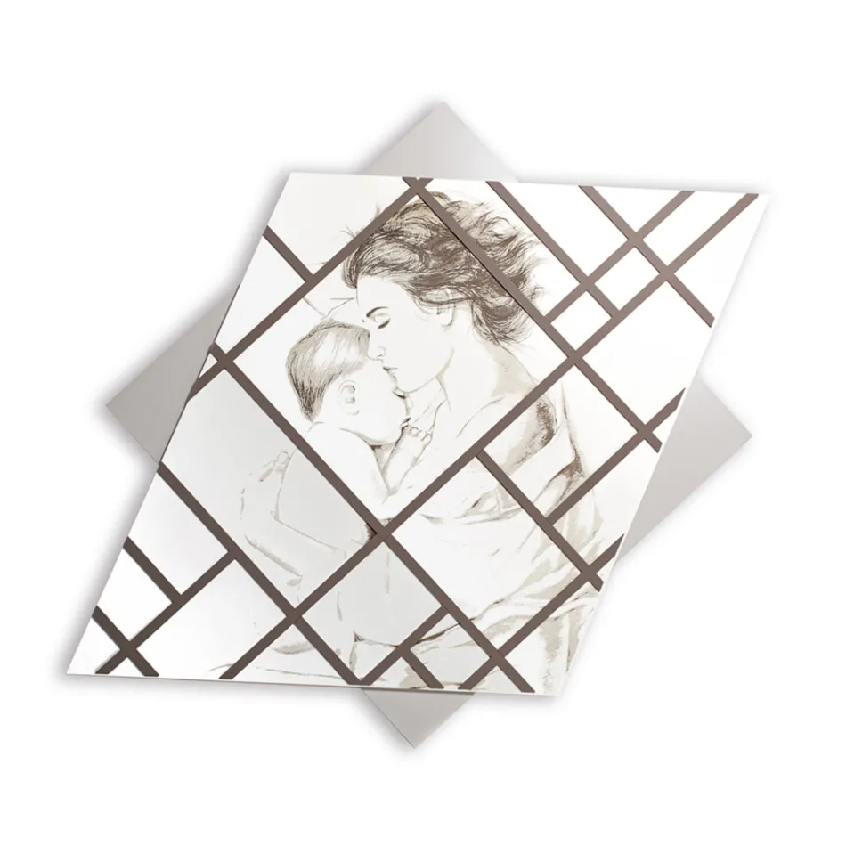 Lasergegraveerd paneel met vrouw en kind Made in Italy - Harald Viadurini