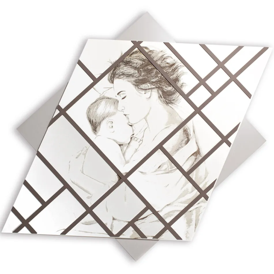 Lasergegraveerd paneel met vrouw en kind Made in Italy - Harald Viadurini