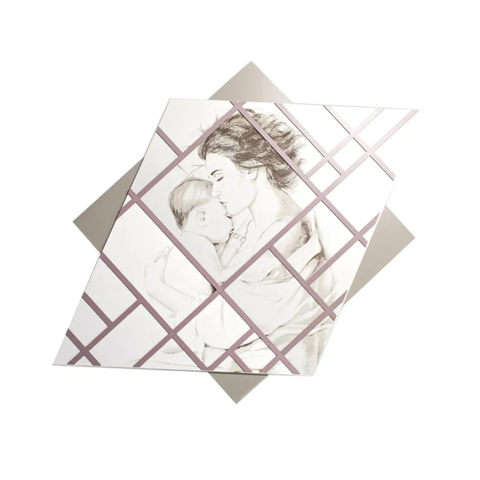 Lasergegraveerd paneel met vrouw en kind Made in Italy - Harald Viadurini