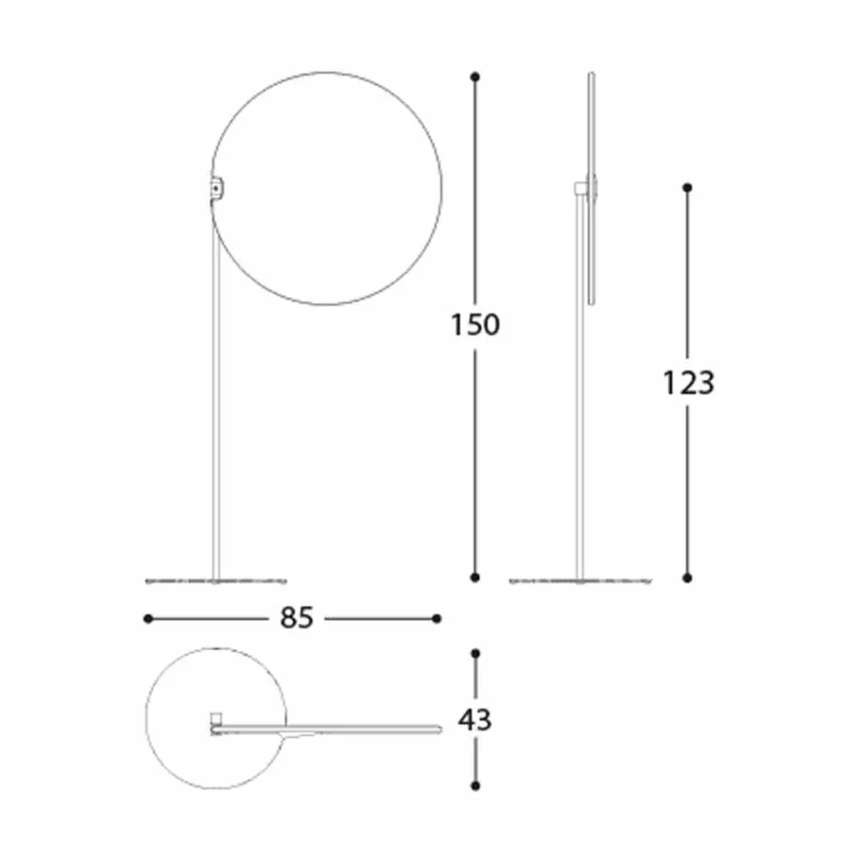 Stoffen parasol met aluminium structuur - Emma Sunscreen van Varaschin Viadurini