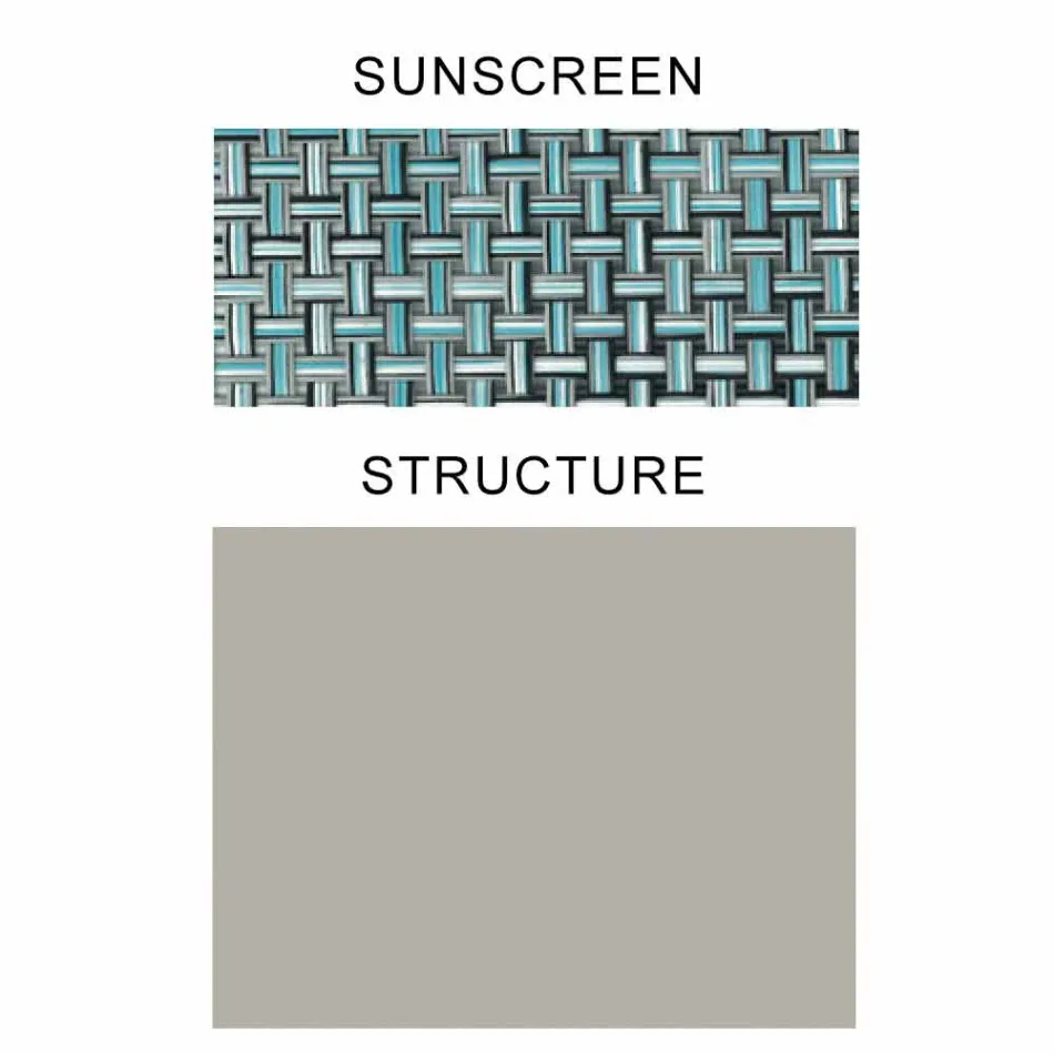 Stoffen parasol met aluminium structuur - Emma Sunscreen van Varaschin Viadurini