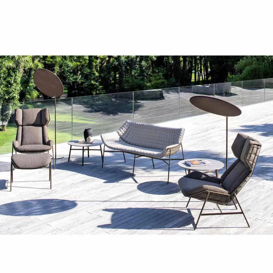 Stoffen parasol met aluminium structuur - Emma Sunscreen van Varaschin Viadurini