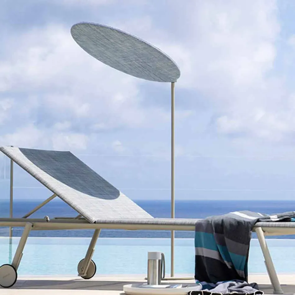 Stoffen parasol met aluminium structuur - Emma Sunscreen van Varaschin Viadurini