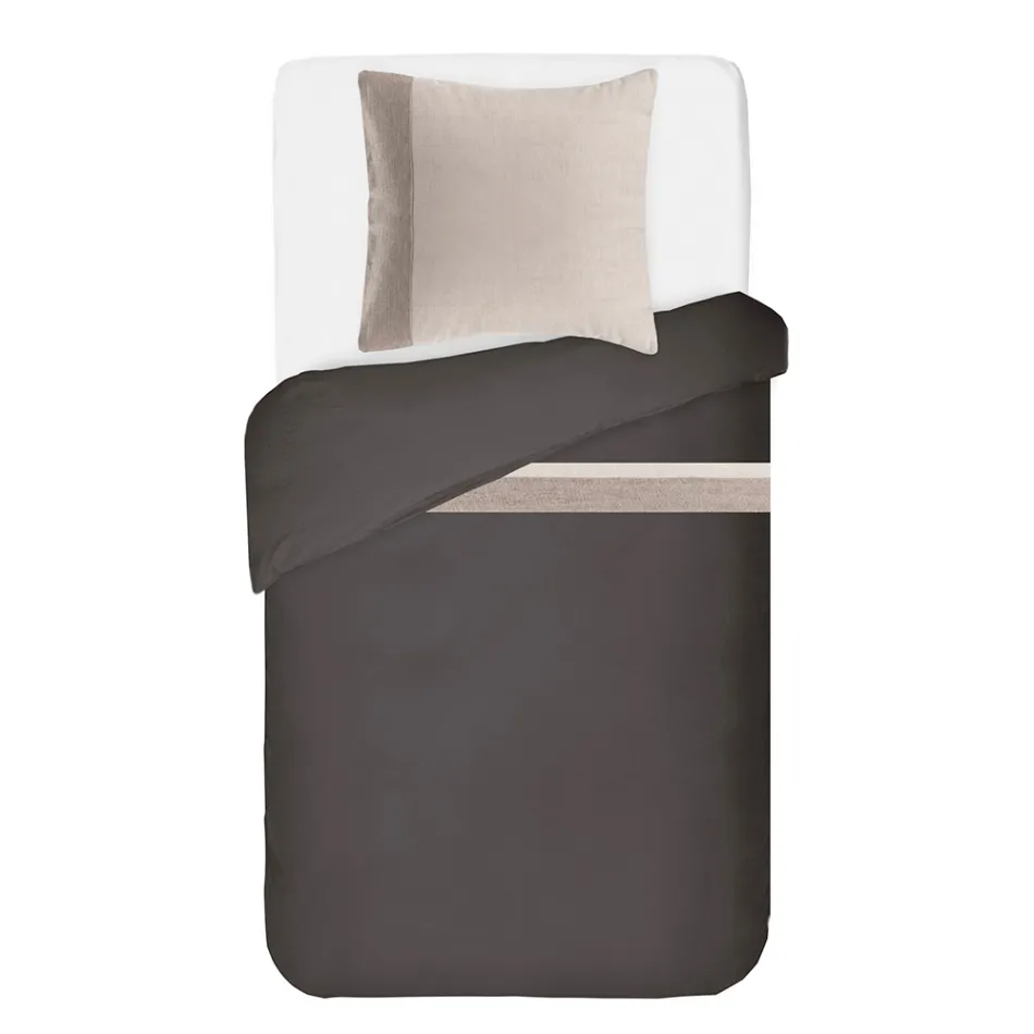 Dekbedovertrekset van 90% katoen en 10% linnen met 1 kussensloop Gemaakt in Italië - Nestle Viadurini