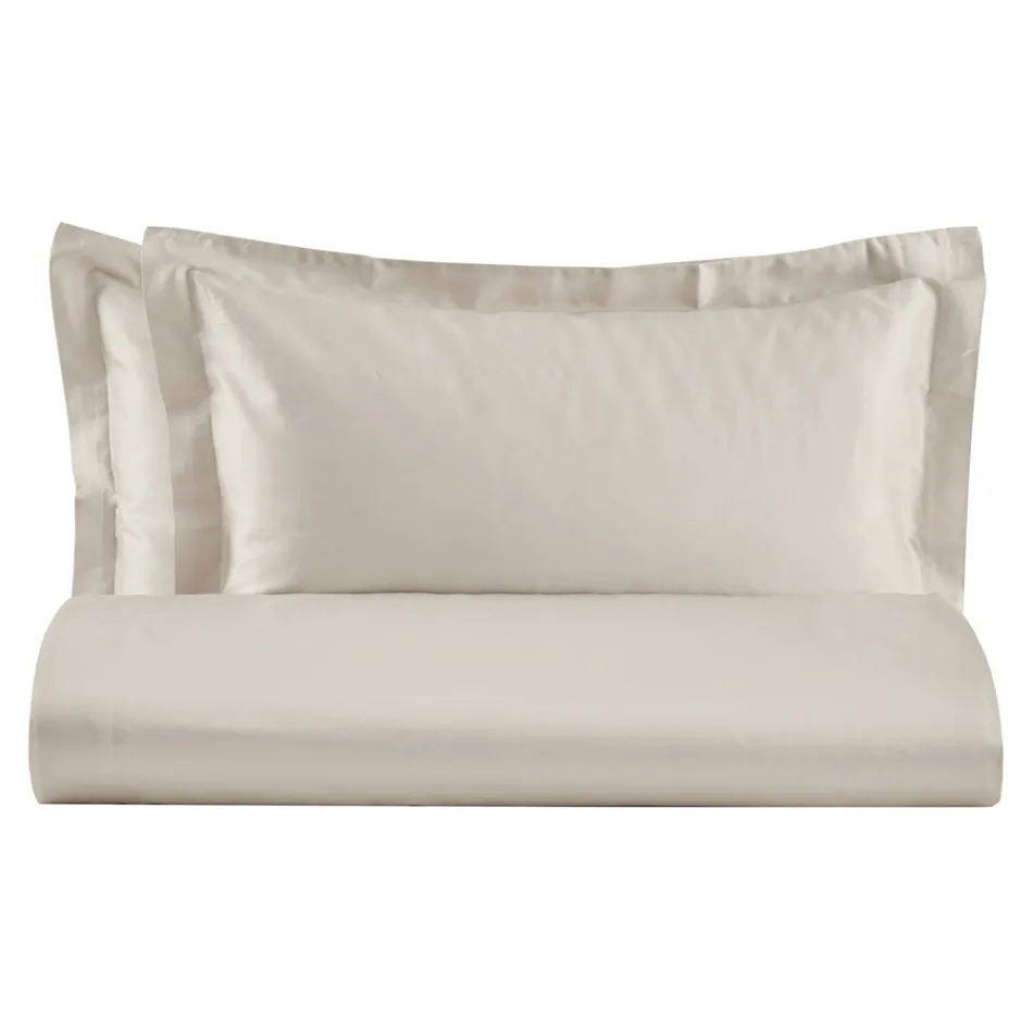 Dubbele dekbedovertrekset van 100% katoensatijn, gemaakt in Italië - Fluffy Viadurini