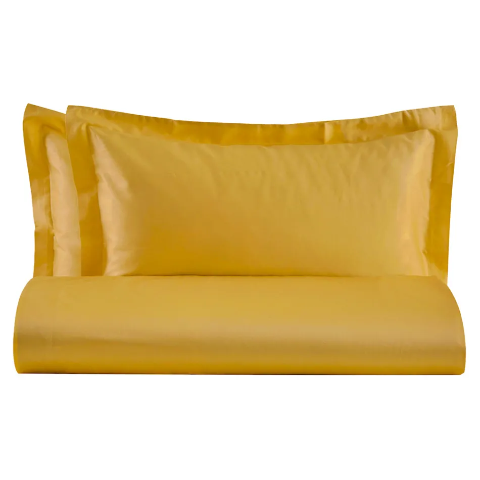 Dubbele dekbedovertrekset van 100% katoensatijn, gemaakt in Italië - Fluffy Viadurini