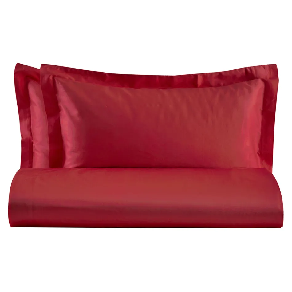 Dubbele dekbedovertrekset van 100% katoensatijn, gemaakt in Italië - Fluffy Viadurini