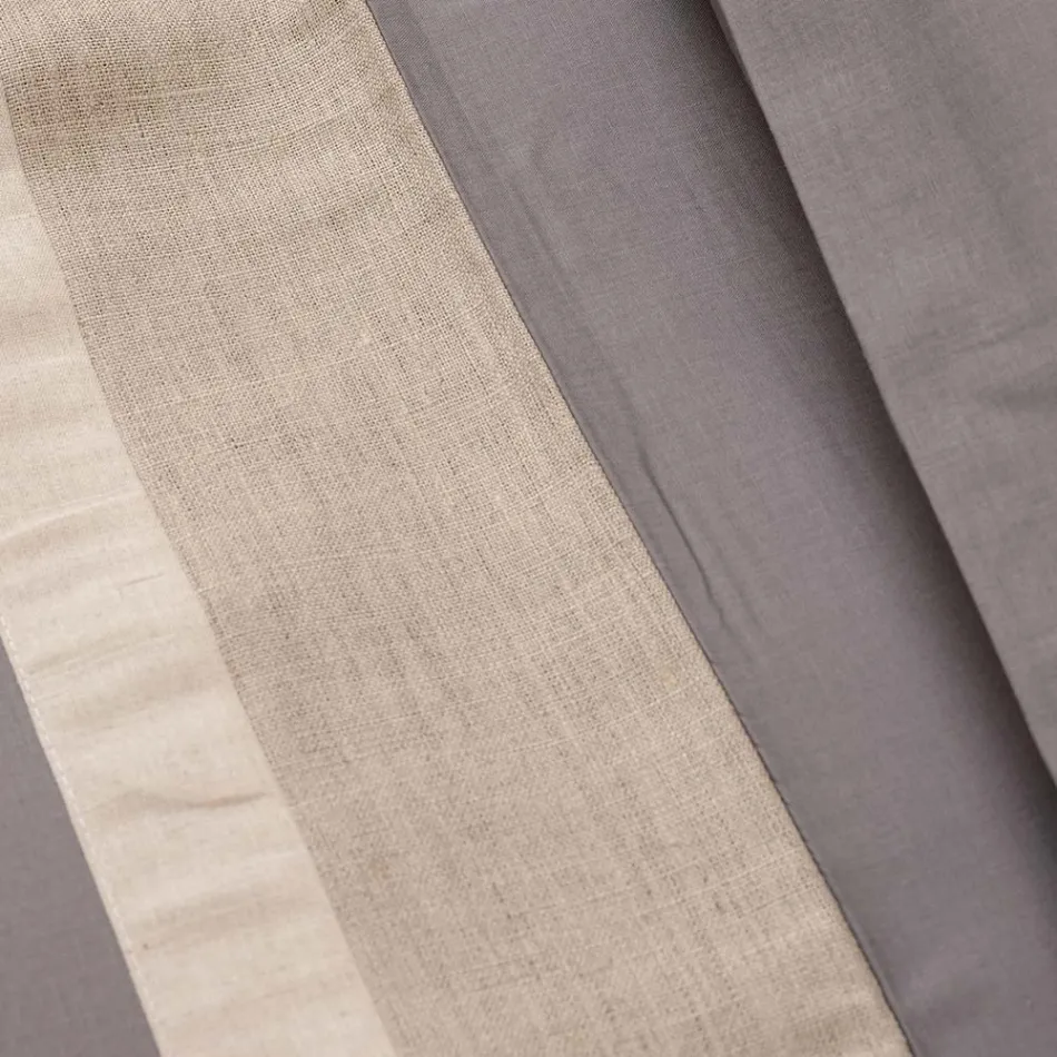 Dubbele dekbedovertrekset van 90% katoen en 10% linnen, gemaakt in Italië - Nestle Viadurini