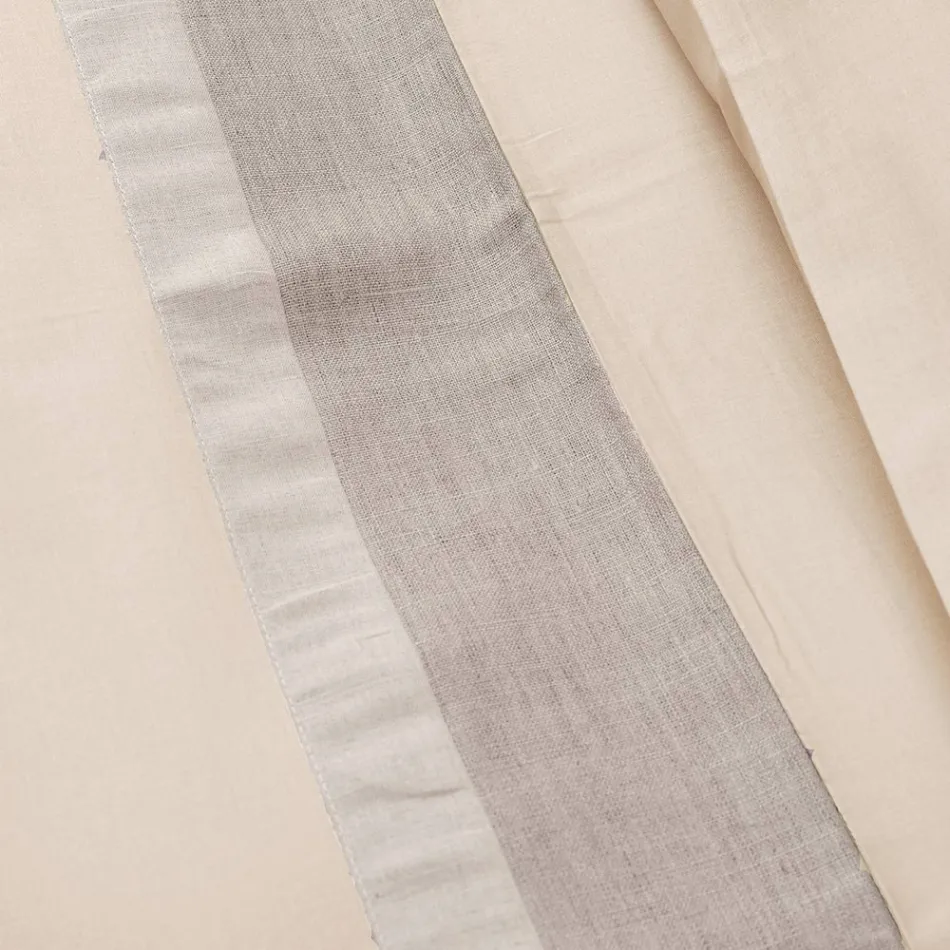 Dubbele dekbedovertrekset van 90% katoen en 10% linnen, gemaakt in Italië - Nestle Viadurini