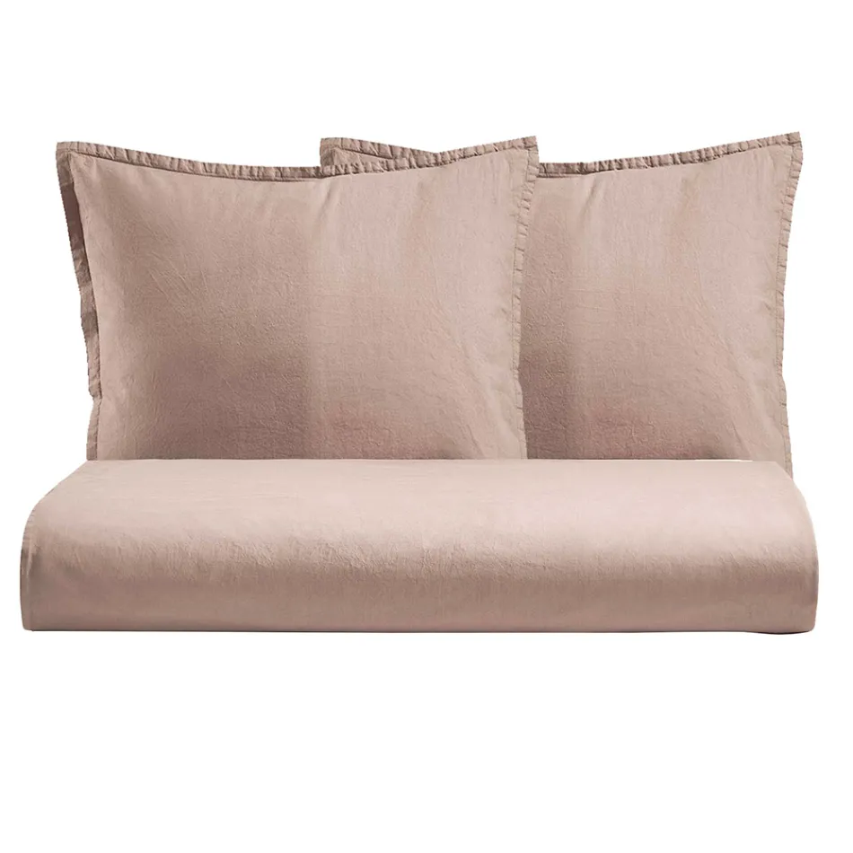 Dubbele dekbedovertrekset van zuiver geverfd katoen met 2 kussenslopen - Delicacy Viadurini