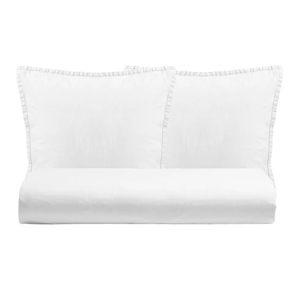 Dubbele dekbedovertrekset van zuiver geverfd katoen met 2 kussenslopen - Delicacy Viadurini