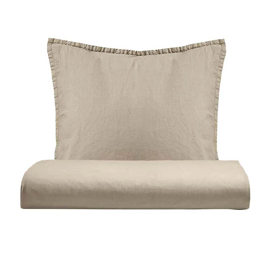 Eenpersoons dekbedovertrekset van zuiver geverfd katoen met 1 kussensloop - Delicacy Viadurini