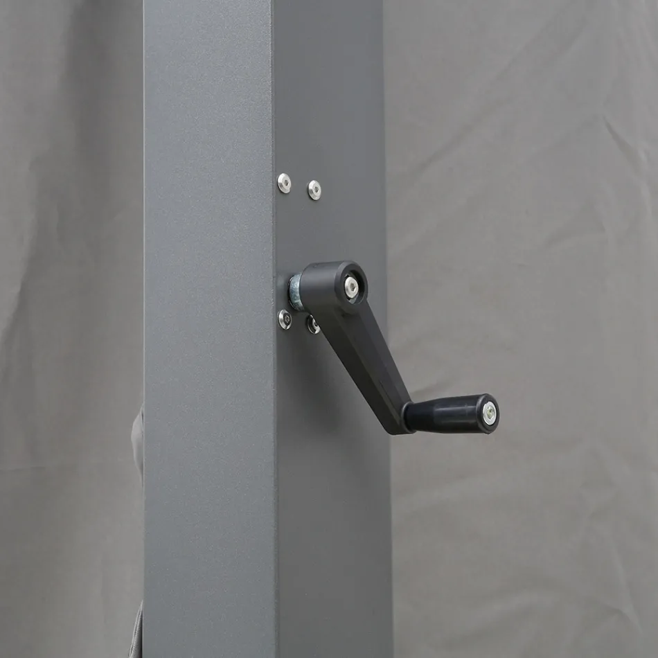 Pegola 3x4 mt in antraciet gelakt aluminium met zwengel - Levante Viadurini