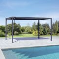 Antraciet aluminium pergola met verstelbaar dak - Vitta
