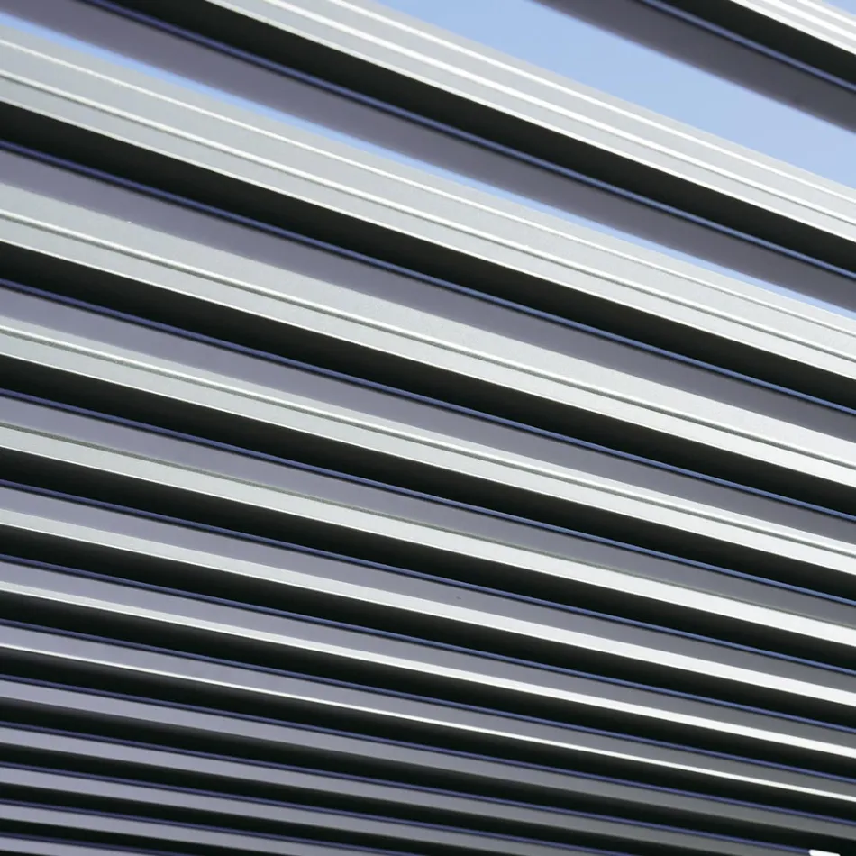 Antraciet aluminium pergola met verstelbaar dak - Vitta Viadurini