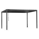 Antraciet aluminium pergola met verstelbaar dak - Vitta Viadurini