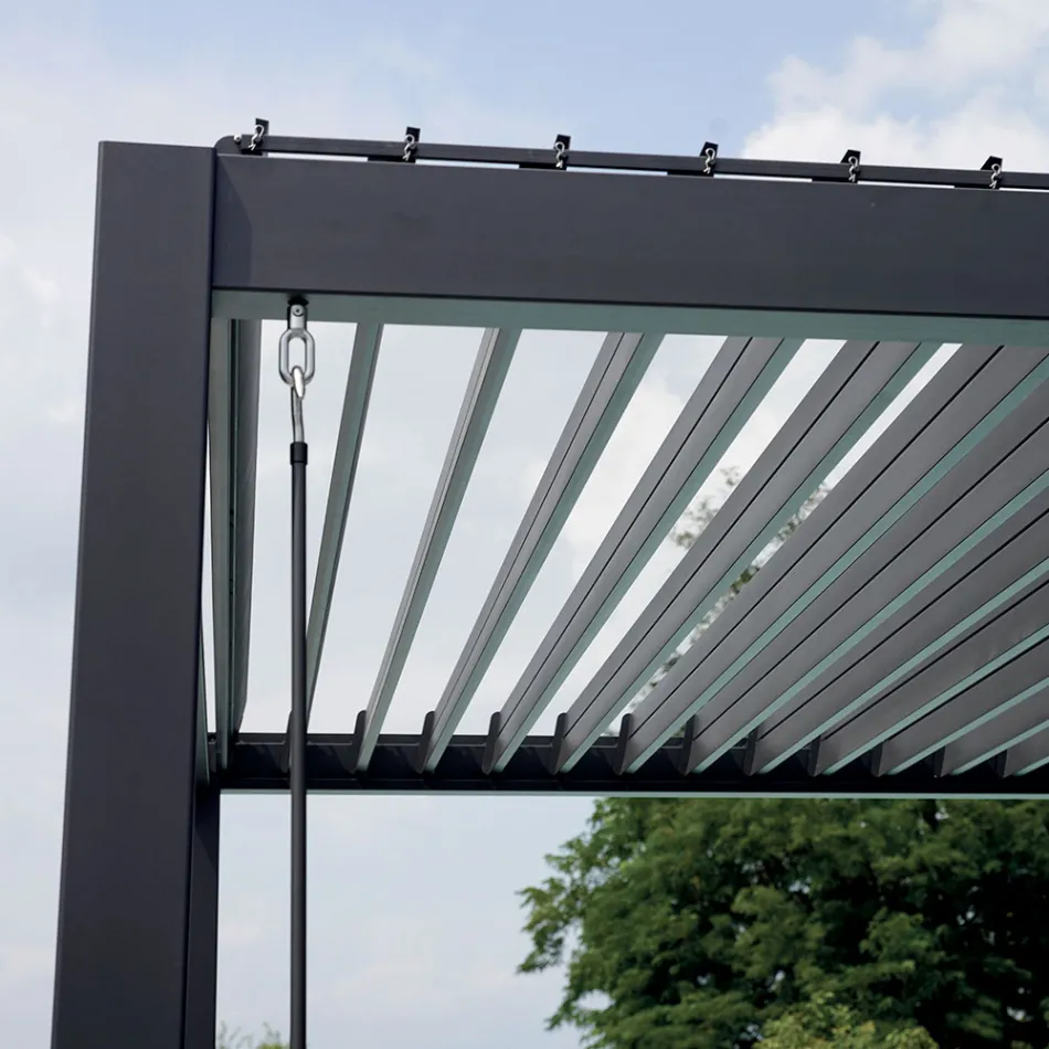 Aluminium Pergola met Verstelbaar Dak door Slinger - Eolo Viadurini