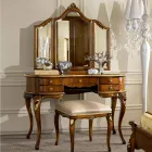 Klassieke houten make-upkam met spiegel Made in Italy - Cambrige Viadurini