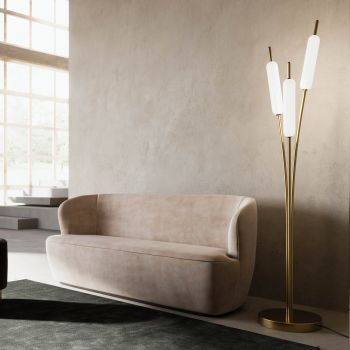 3-lichts vloerlamp in messing en glas Modern elegant design - Typha van Il Fanale