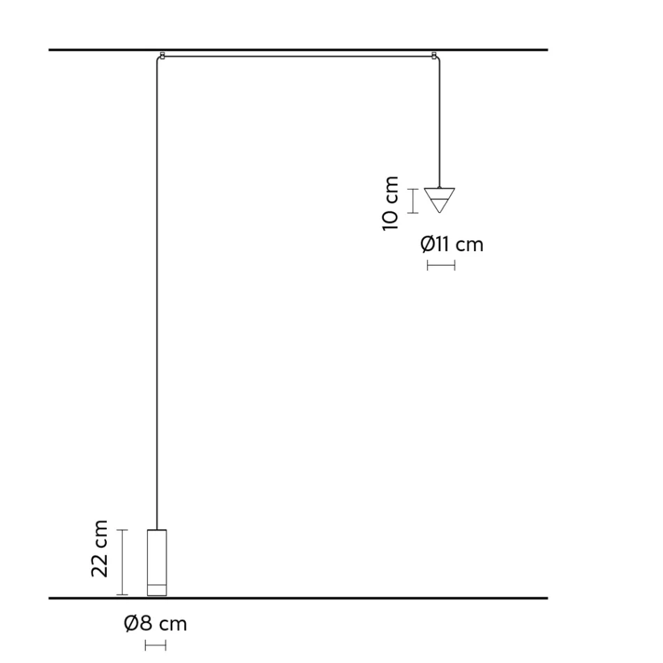 Draadvloerlamp in zwart aluminium en kegel Geweldig minimalistisch design - Mercado Viadurini