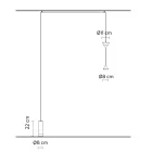 Vloerlamp in zwart aluminium en minimalistisch design met dubbele kegel - Mercado Viadurini
