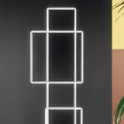 Design LED vloerlamp in goud of zilver gelakt metaal - Formal Viadurini