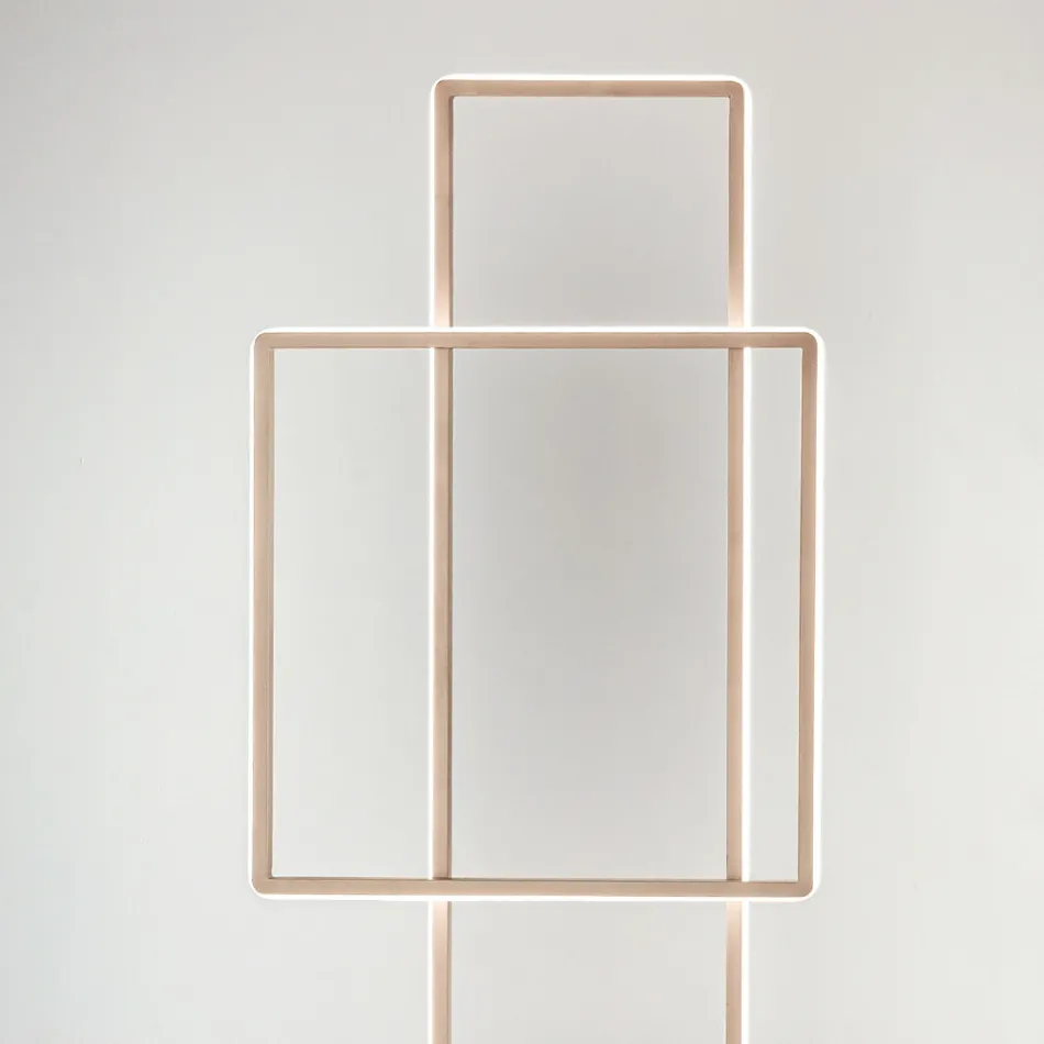 Design LED vloerlamp in goud of zilver gelakt metaal - Formal Viadurini