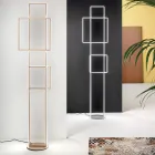 Design LED vloerlamp in goud of zilver gelakt metaal - Formal Viadurini
